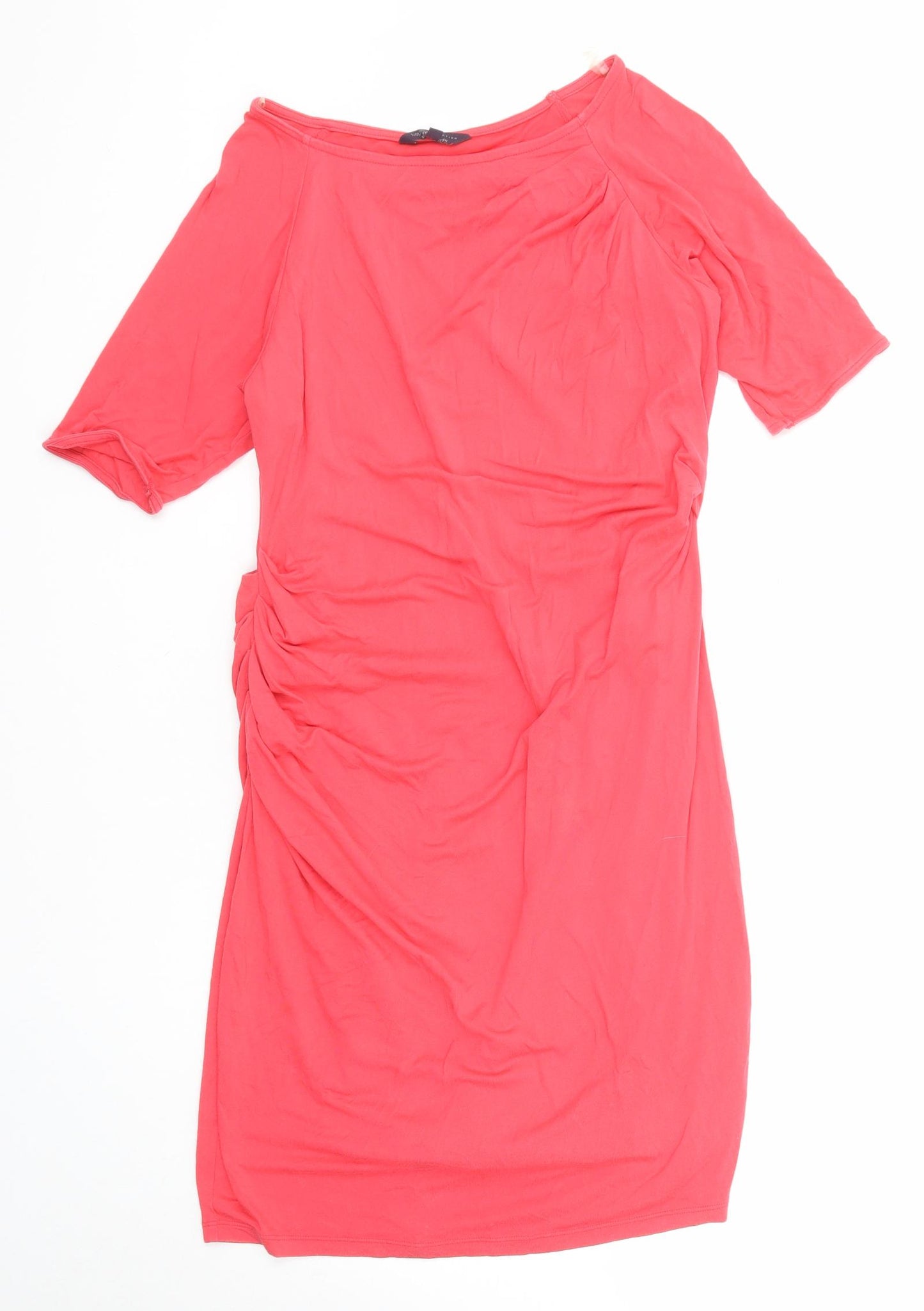 Marks and Spencer Womens Pink Polyester Shift Size 12 Round Neck Pullover