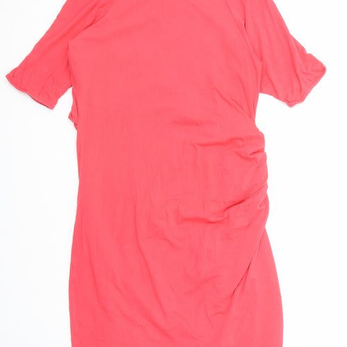 Marks and Spencer Womens Pink Polyester Shift Size 12 Round Neck Pullover
