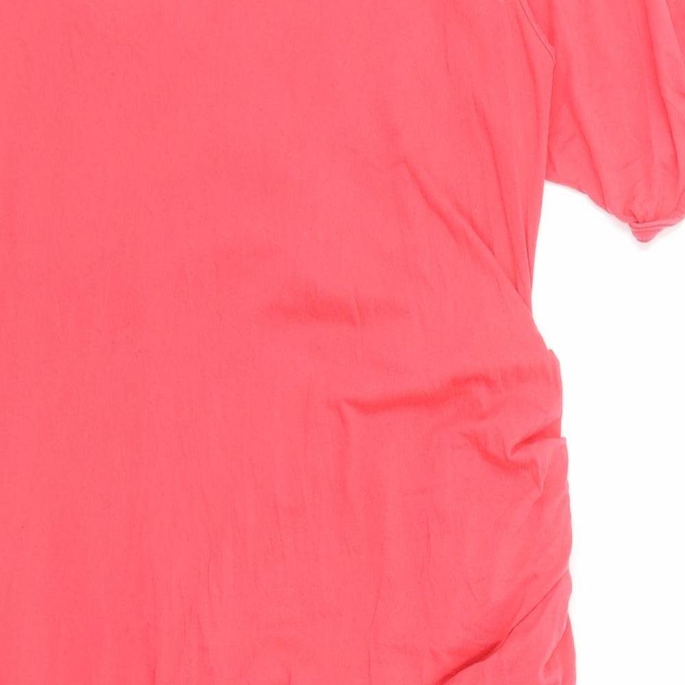 Marks and Spencer Womens Pink Polyester Shift Size 12 Round Neck Pullover