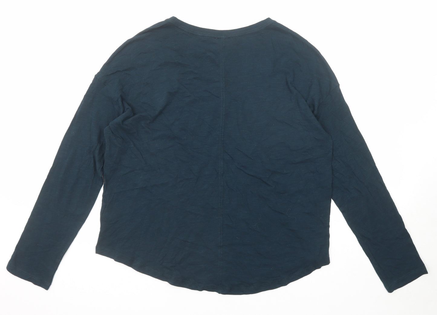 Jigsaw Womens Green Cotton Basic T-Shirt Size S Boat Neck