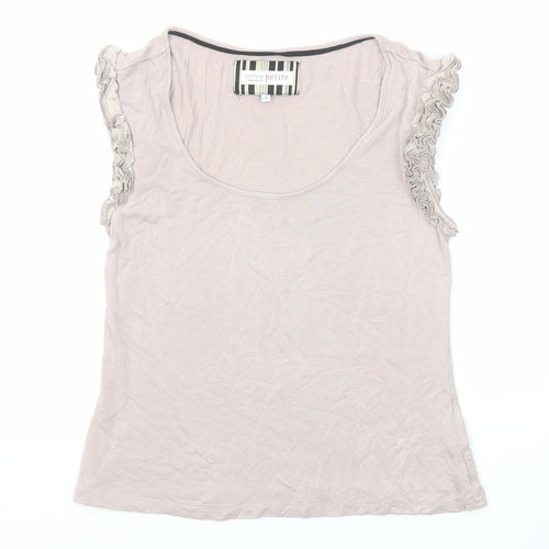 Principles Womens Purple Viscose Basic Tank Size 8 Scoop Neck