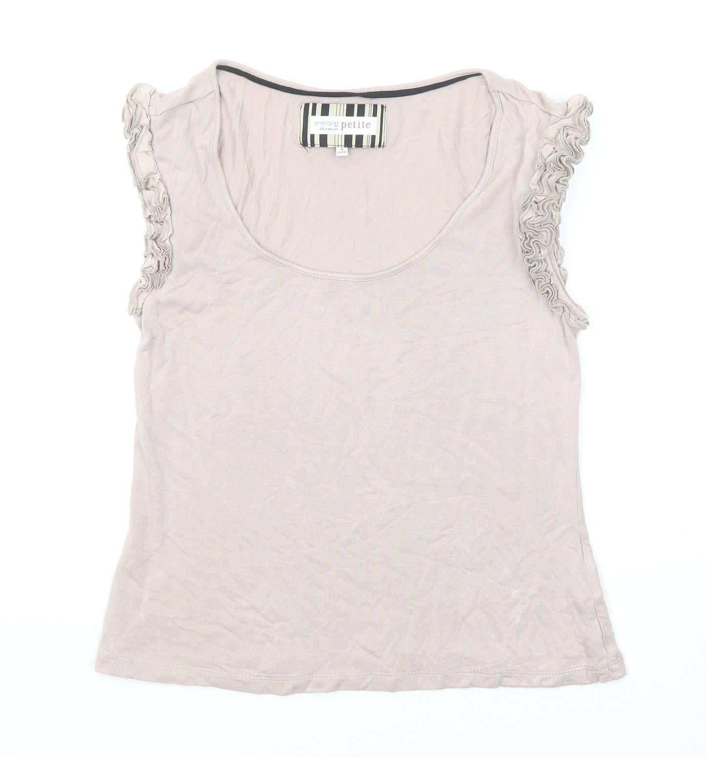 Principles Womens Purple Viscose Basic Tank Size 8 Scoop Neck