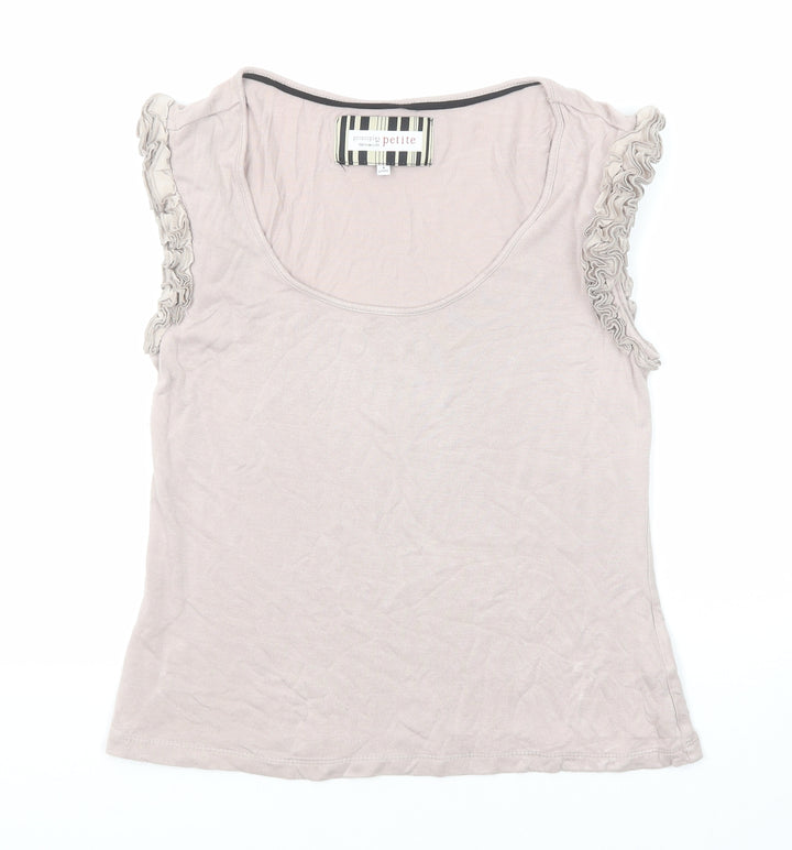 Principles Womens Purple Viscose Basic Tank Size 8 Scoop Neck