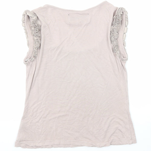 Principles Womens Purple Viscose Basic Tank Size 8 Scoop Neck