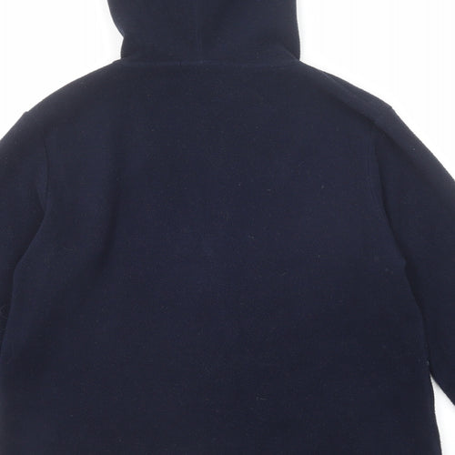 DASH Womens Blue Polyester Full Zip Hoodie Size 12 Zip - Flower detail