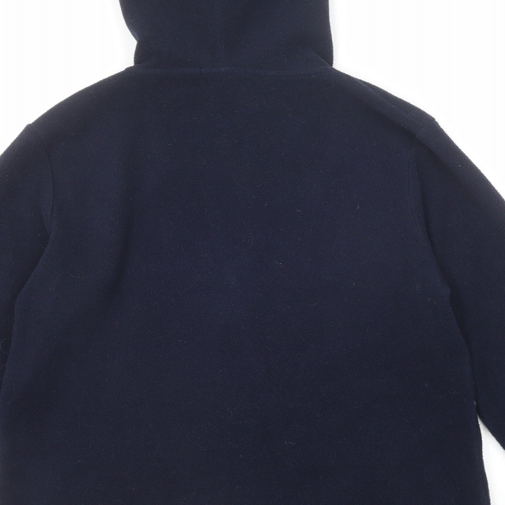DASH Womens Blue Polyester Full Zip Hoodie Size 12 Zip - Flower detail