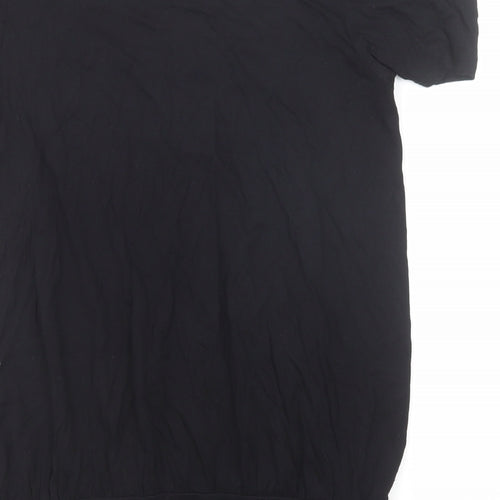 Dorothy Perkins Womens Black Viscose Basic T-Shirt Size 12 Round Neck