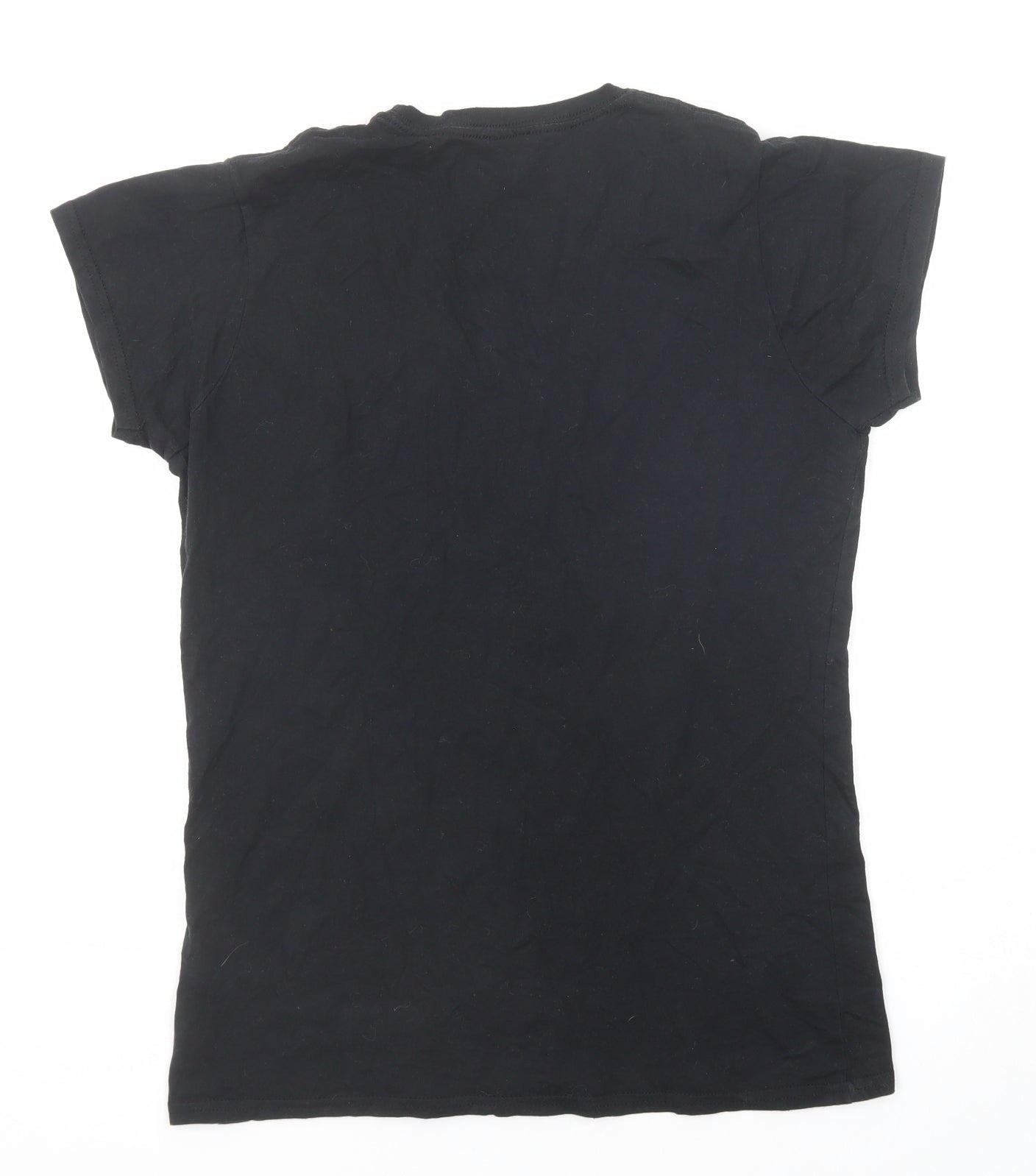 Lady Gaga Womens Black Cotton Basic T-Shirt Size 12 Round Neck - Lady Gaga