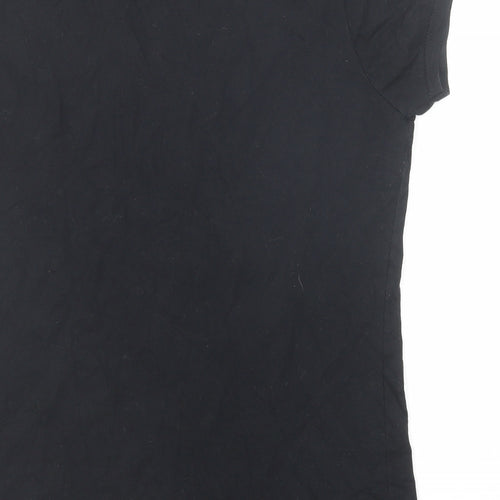Lady Gaga Womens Black Cotton Basic T-Shirt Size 12 Round Neck - Lady Gaga