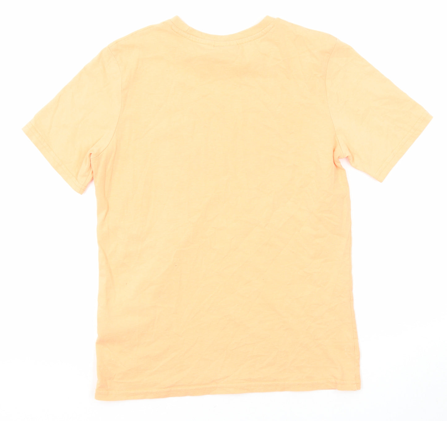 Animal Boys Orange Cotton Basic T-Shirt Size 9-10 Years Round Neck Pullover