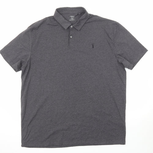NEXT Mens Grey Polyester Polo Size 2XL Collared Button