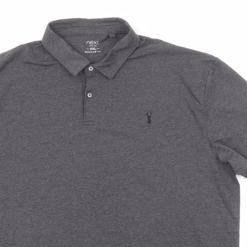 NEXT Mens Grey Polyester Polo Size 2XL Collared Button