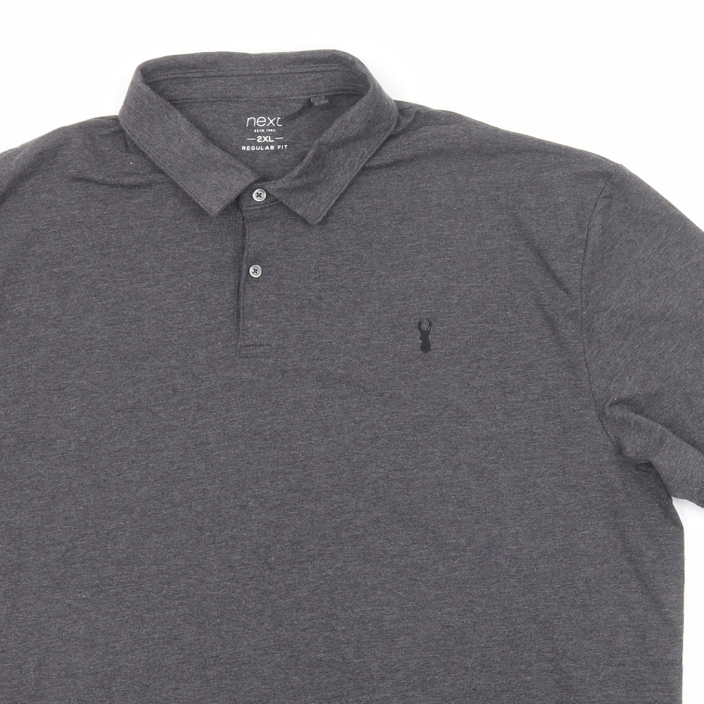 NEXT Mens Grey Polyester Polo Size 2XL Collared Button