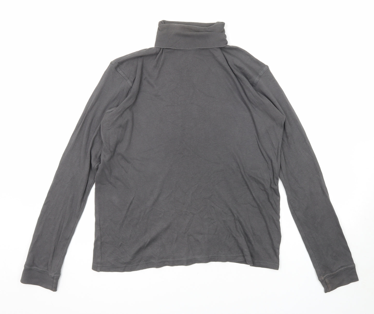 Mountain Warehouse Mens Grey Cotton T-Shirt Size S Roll Neck