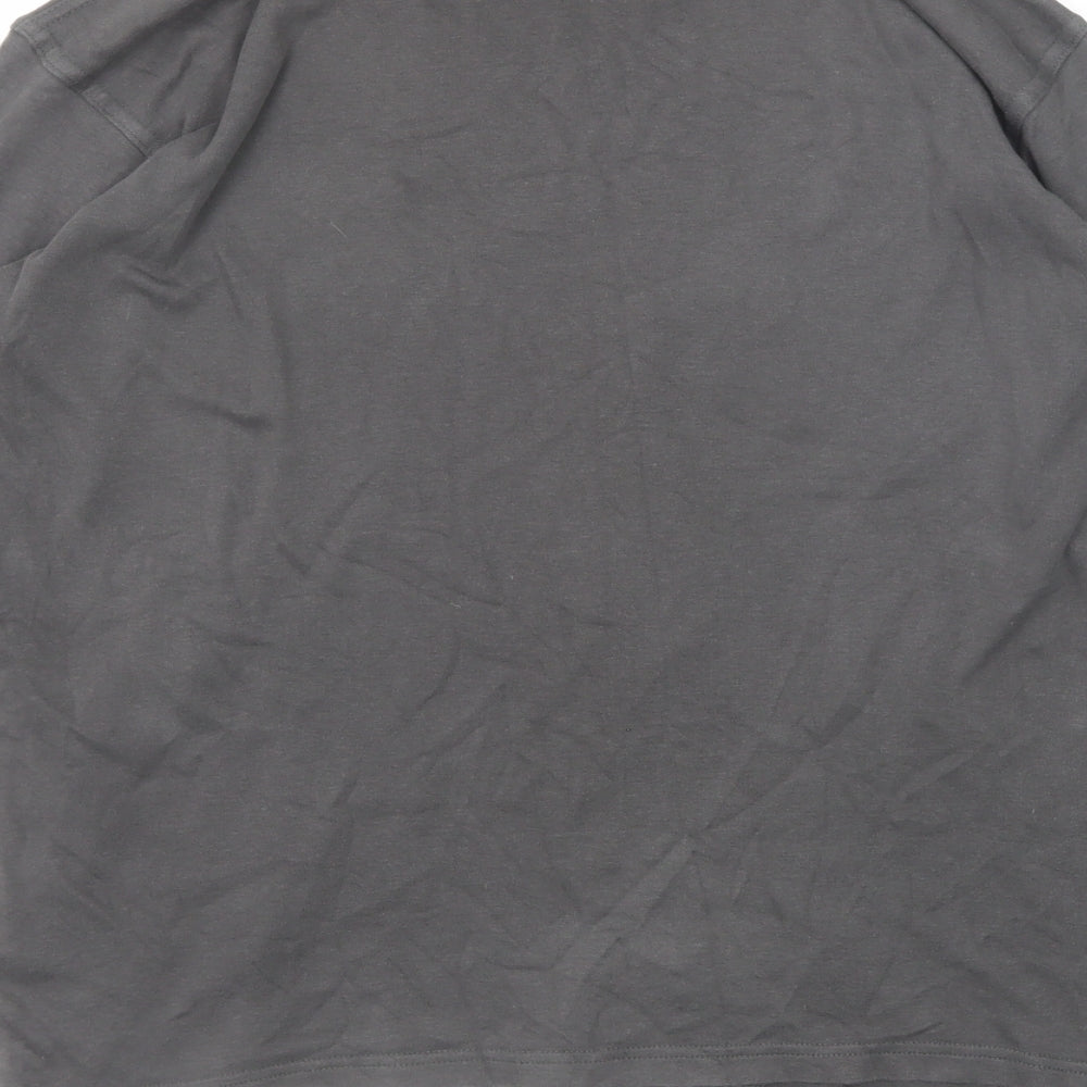 Mountain Warehouse Mens Grey Cotton T-Shirt Size S Roll Neck