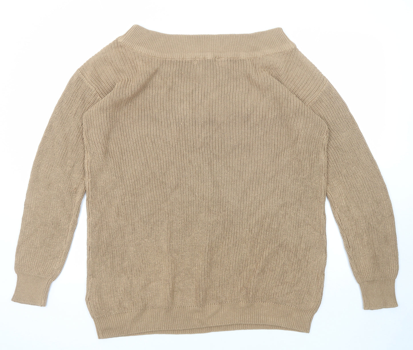 BPC Womens Brown Boat Neck Cotton Pullover Jumper Size L