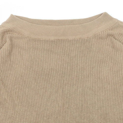 BPC Womens Brown Boat Neck Cotton Pullover Jumper Size L