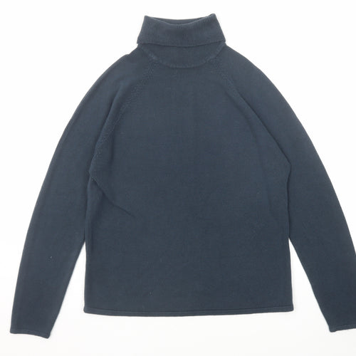 Armando Womens Blue Roll Neck Acrylic Pullover Jumper Size M