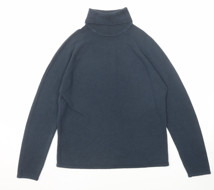 Armando Womens Blue Roll Neck Acrylic Pullover Jumper Size M