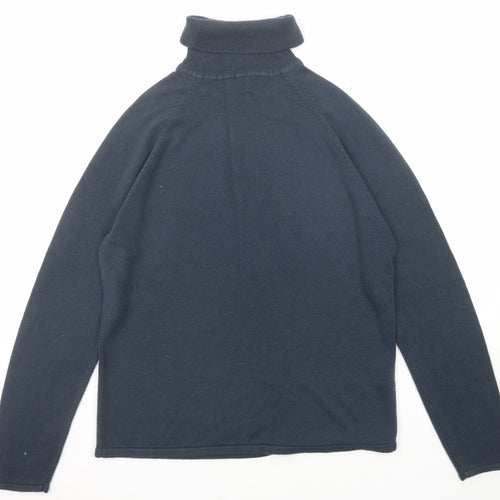 Armando Womens Blue Roll Neck Acrylic Pullover Jumper Size M