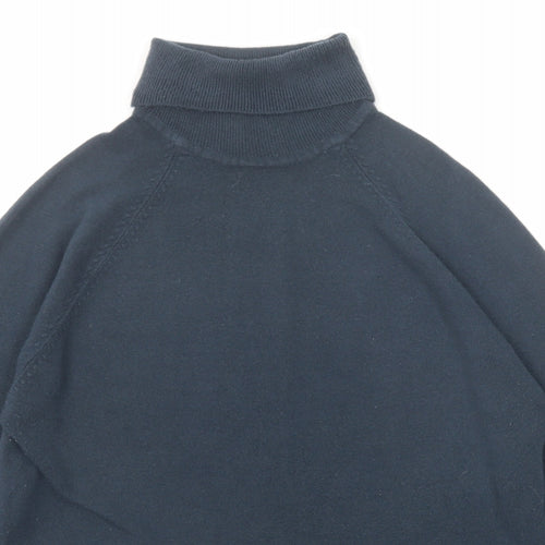 Armando Womens Blue Roll Neck Acrylic Pullover Jumper Size M