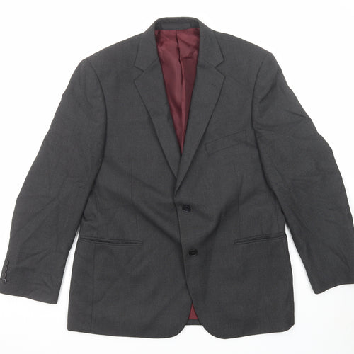 Marks and Spencer Mens Grey Polyester Jacket Suit Jacket Size 42 Regular