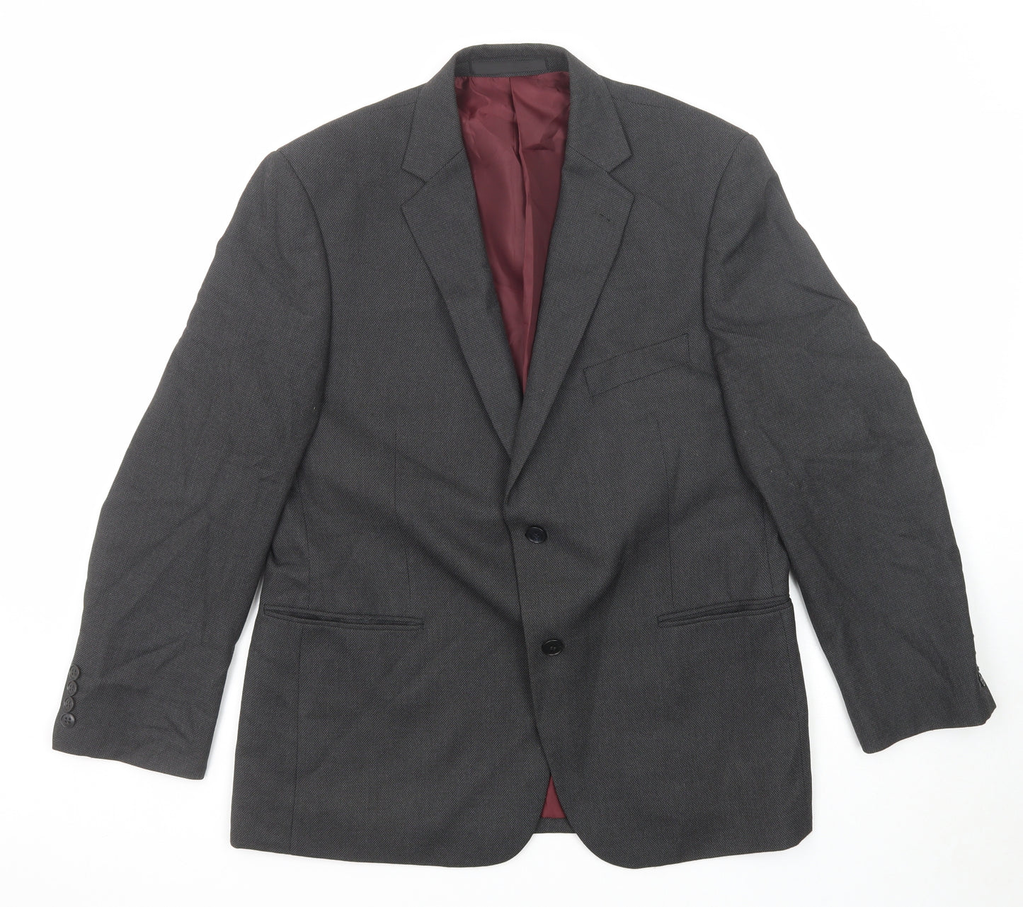 Marks and Spencer Mens Grey Polyester Jacket Suit Jacket Size 42 Regular