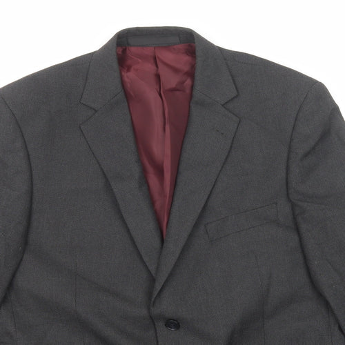 Marks and Spencer Mens Grey Polyester Jacket Suit Jacket Size 42 Regular