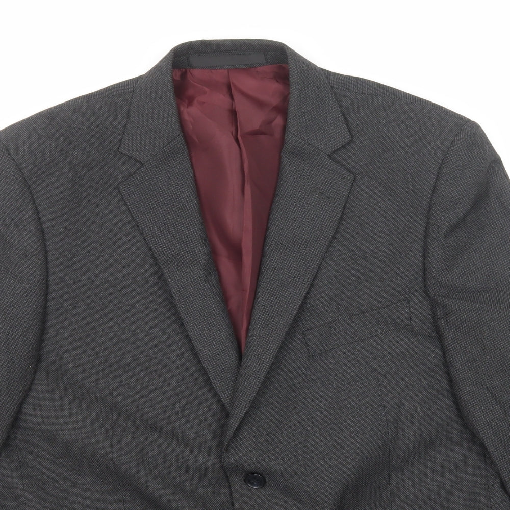 Marks and Spencer Mens Grey Polyester Jacket Suit Jacket Size 42 Regular