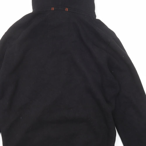 Superdry Mens Black Cotton Full Zip Hoodie Size XL