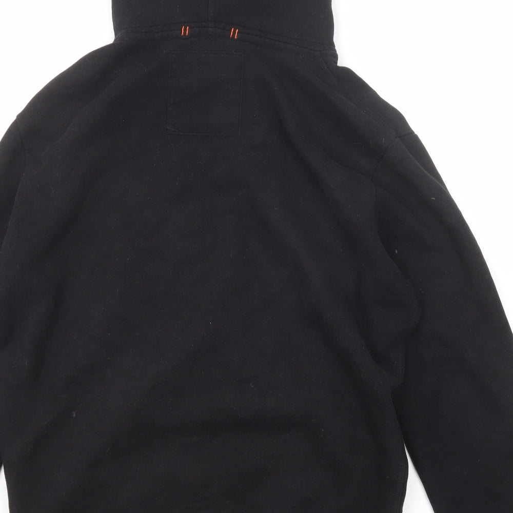 Superdry Mens Black Cotton Full Zip Hoodie Size XL