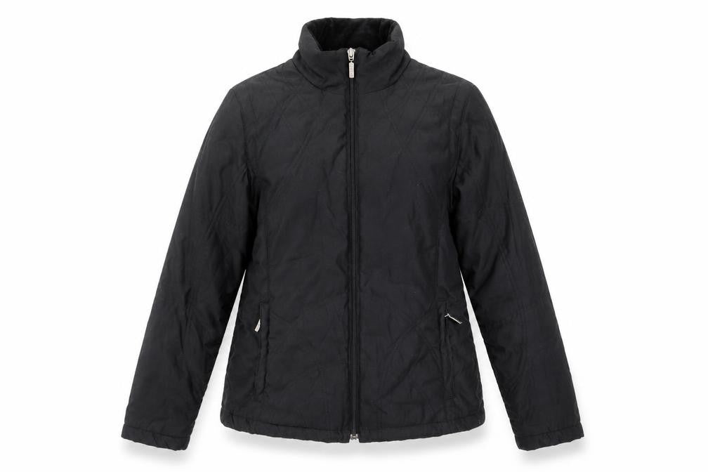 Front view of Per Una women’s black jacket, size S, zip