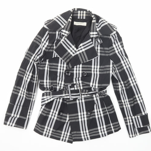 Zara Womens Black Plaid Jacket Size L Button