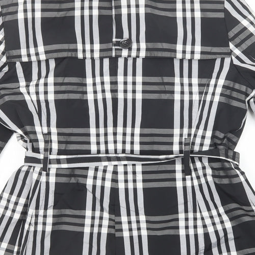 Zara Womens Black Plaid Jacket Size L Button