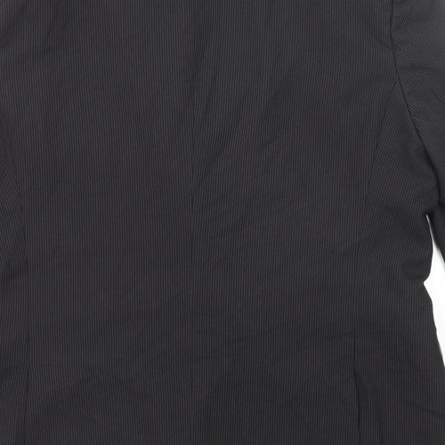 BHS Mens Black Striped Polyester Jacket Suit Jacket Size 44 Regular