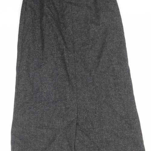 Laura Ashley Womens Grey Wool A-Line Skirt Size 10 Zip