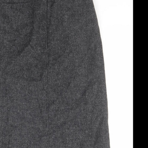 Laura Ashley Womens Grey Wool A-Line Skirt Size 10 Zip