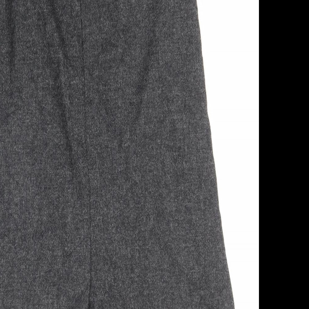 Laura Ashley Womens Grey Wool A-Line Skirt Size 10 Zip