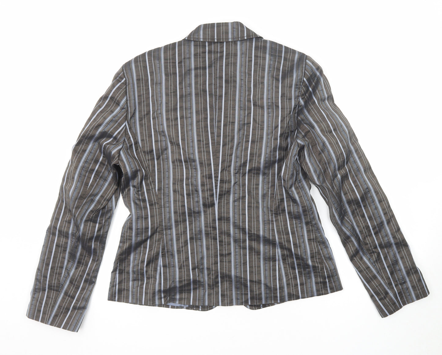 Taifun Womens Grey Striped Polyester Jacket Suit Jacket Size 14
