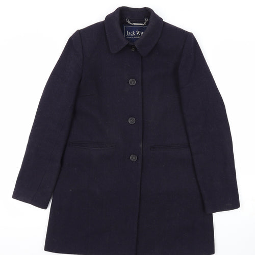 Jack Wills Womens Blue Pea Coat Coat Size 10 Button