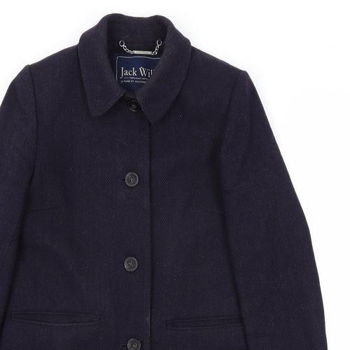 Jack Wills Womens Blue Pea Coat Coat Size 10 Button