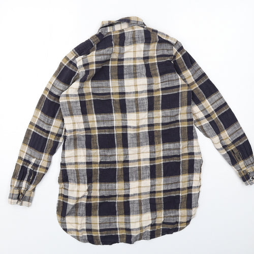 Fat Face Womens Multicoloured Plaid Cotton Basic Button-Up Size 10 Collared