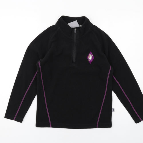 Kukri Girls Black Polyester Pullover Sweatshirt Size 11-12 Years Zip