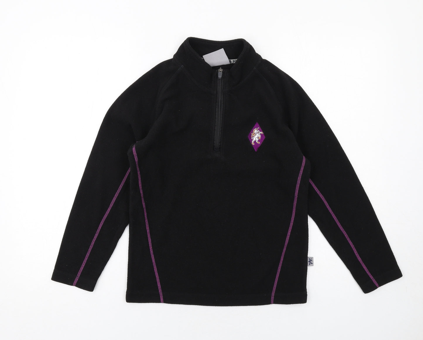 Kukri Girls Black Polyester Pullover Sweatshirt Size 11-12 Years Zip