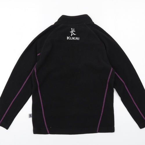 Kukri Girls Black Polyester Pullover Sweatshirt Size 11-12 Years Zip
