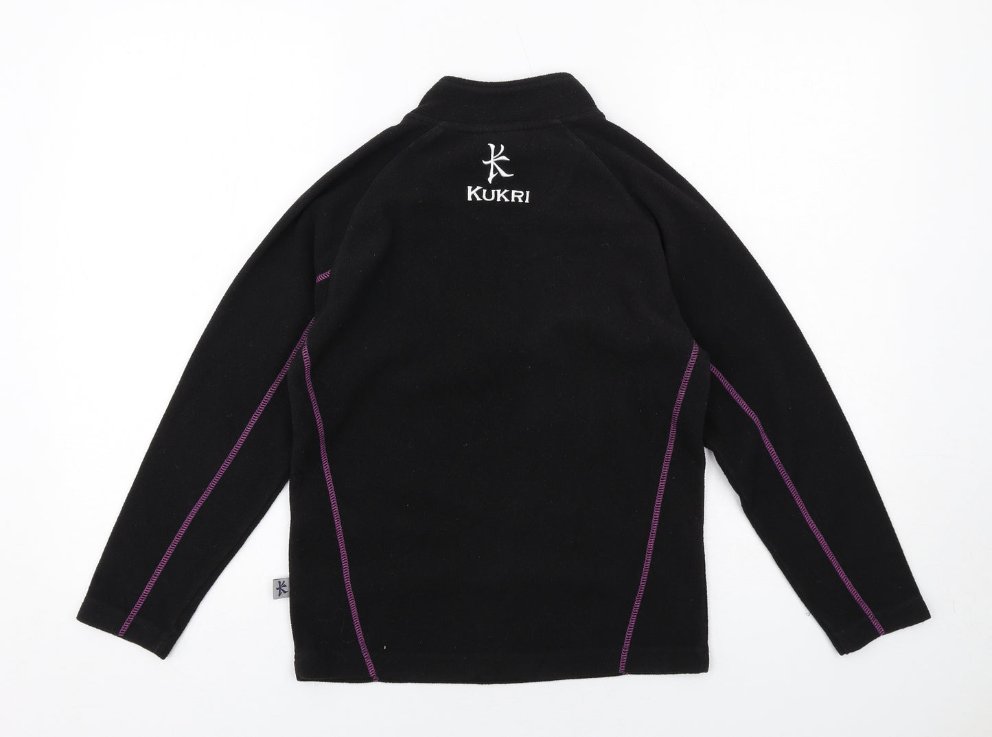 Kukri Girls Black Polyester Pullover Sweatshirt Size 11-12 Years Zip
