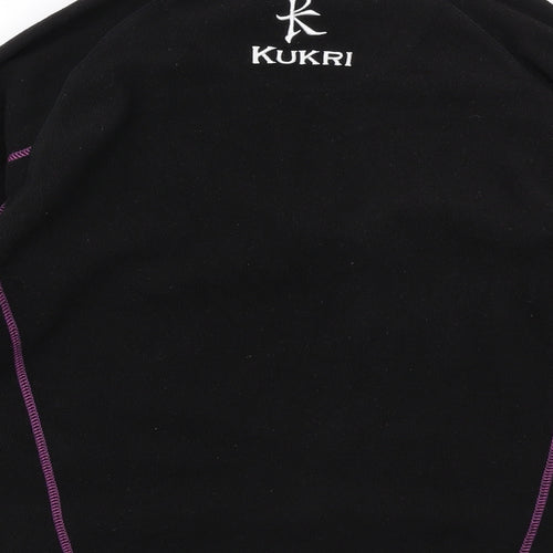 Kukri Girls Black Polyester Pullover Sweatshirt Size 11-12 Years Zip