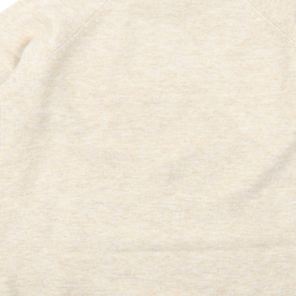 New Look Womens Beige Round Neck Acrylic Pullover Jumper Size S