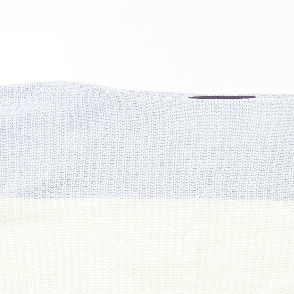 Marks and Spencer Womens Blue Boat Neck Cotton Pullover Jumper Size M