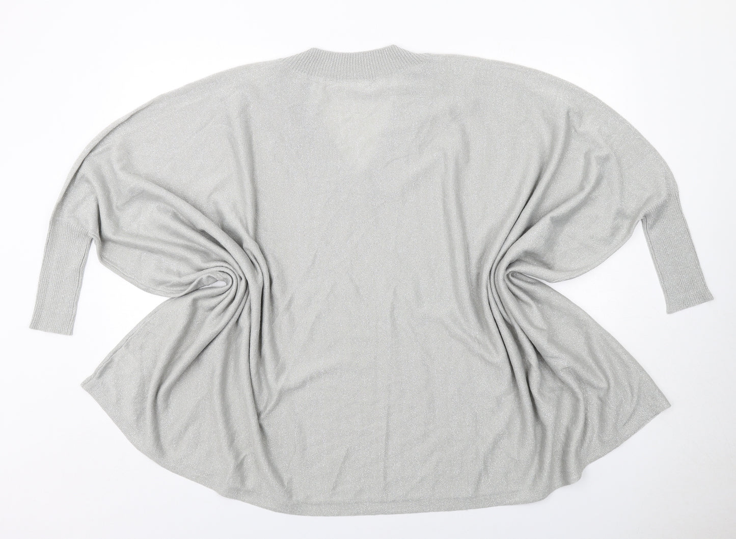 Kaleidoscope Womens Grey V-Neck Acrylic Pullover Jumper Size M - Size M-L